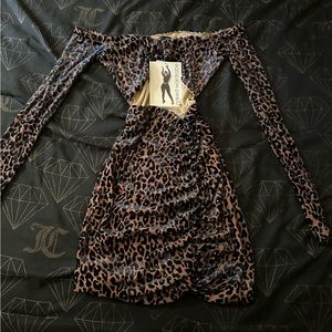Bodycon cheetah print naked wardrobe dress